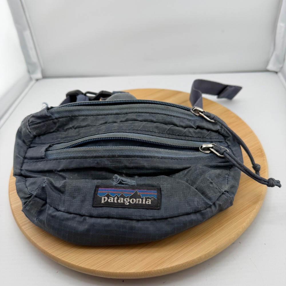Patagonia Lightweight Travel Mini Hip Pack Blue Grey Ripstop Waist Bag